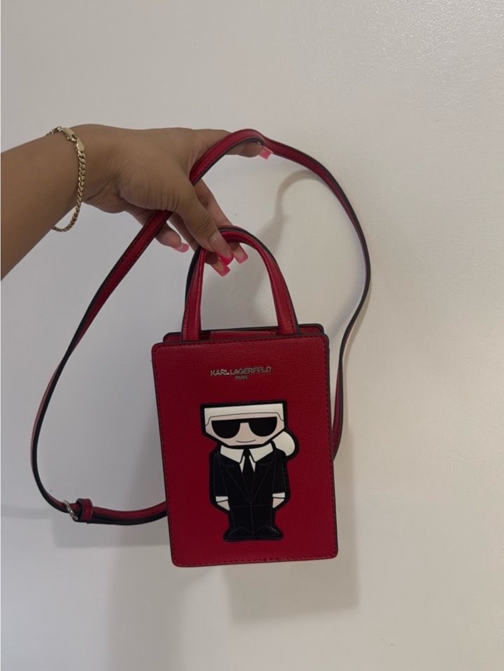 Karl Lagerfeld Red Mini Crossbody with Karl Patch